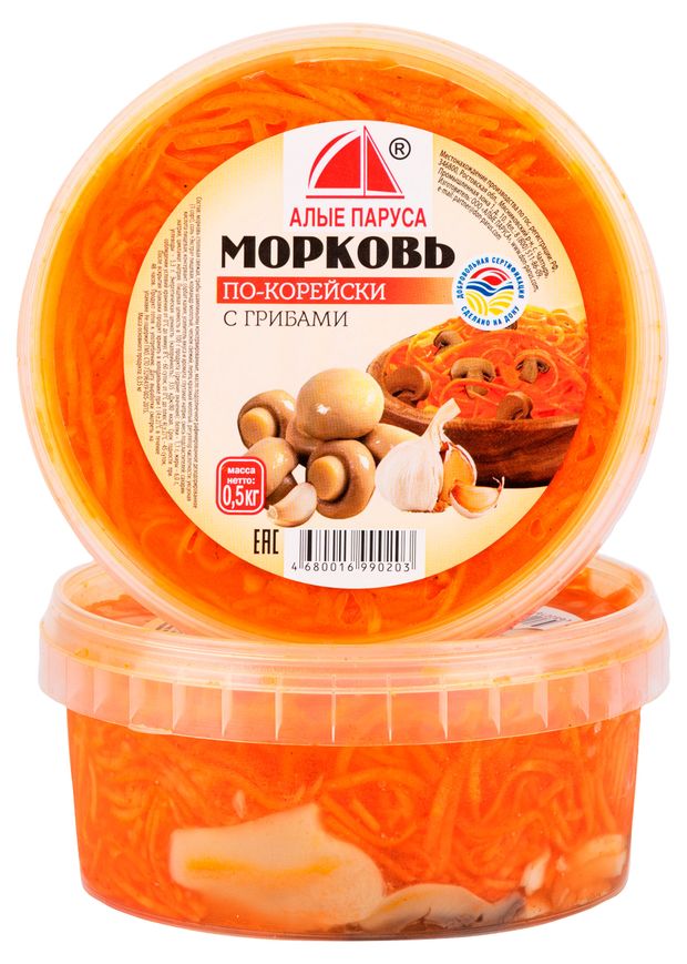 

Морковь по-корейски Алые паруса с грибами 500 г