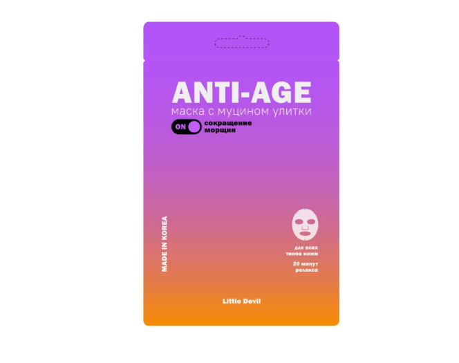 

Маска тканевая Little Devil с муцином улитки против морщин разглаживающий эффект 23 мл