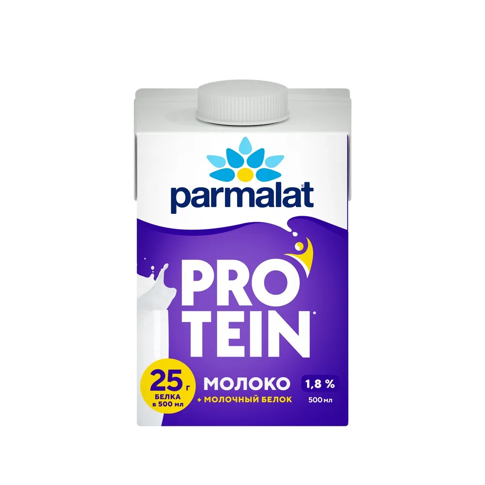 

Молоко ультрапастеризованное безлактозное Parmalat Protein обогащённое молочным белком 1.8% 500 мл
