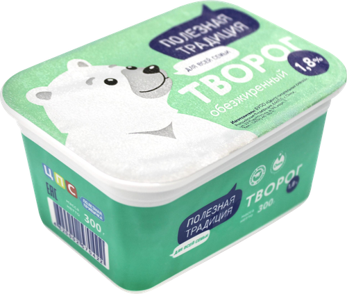 

Творог Полезная традиция обезжиренный 1.8% 300 г