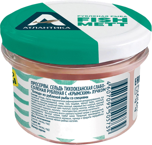 

Сельдь Атлантика FishMett рубленая с крымским лучком 170 г