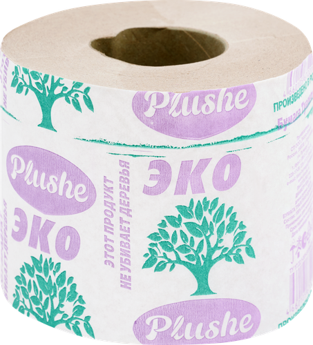 

Бумага туалетная Plushe Эко 1 слой серая со втулкой 35 м