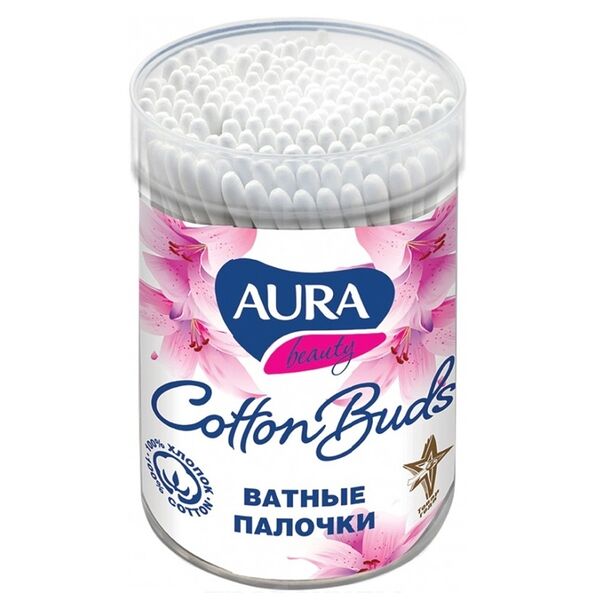 Ватные палочки Aura 100 шт.  стакан