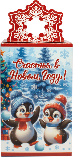 

Новогодний подарок КФ Пермская Снежинка Пингвинята ассортимент конфет 138 г