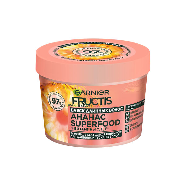 Маска для волос Garnier Fructis Superfood Ананас для длинных и тусклых волос 390 мл