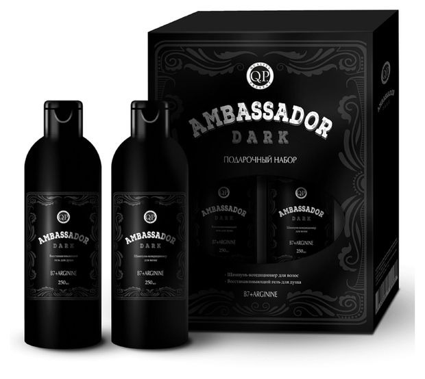 

Набор подарочный мужской Q.P. Ambassador шампунь для волос 250 мл, гель для душа 250 мл