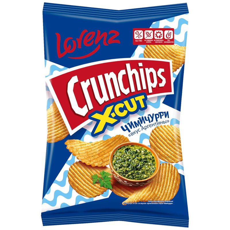 

Чипсы Crunchips X-Cut картофельные рифлёные Аргентинский соус Чимичурри 70 г