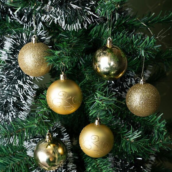 Шары новогодние, Снежное кружево, 6 шт., в ассортименте