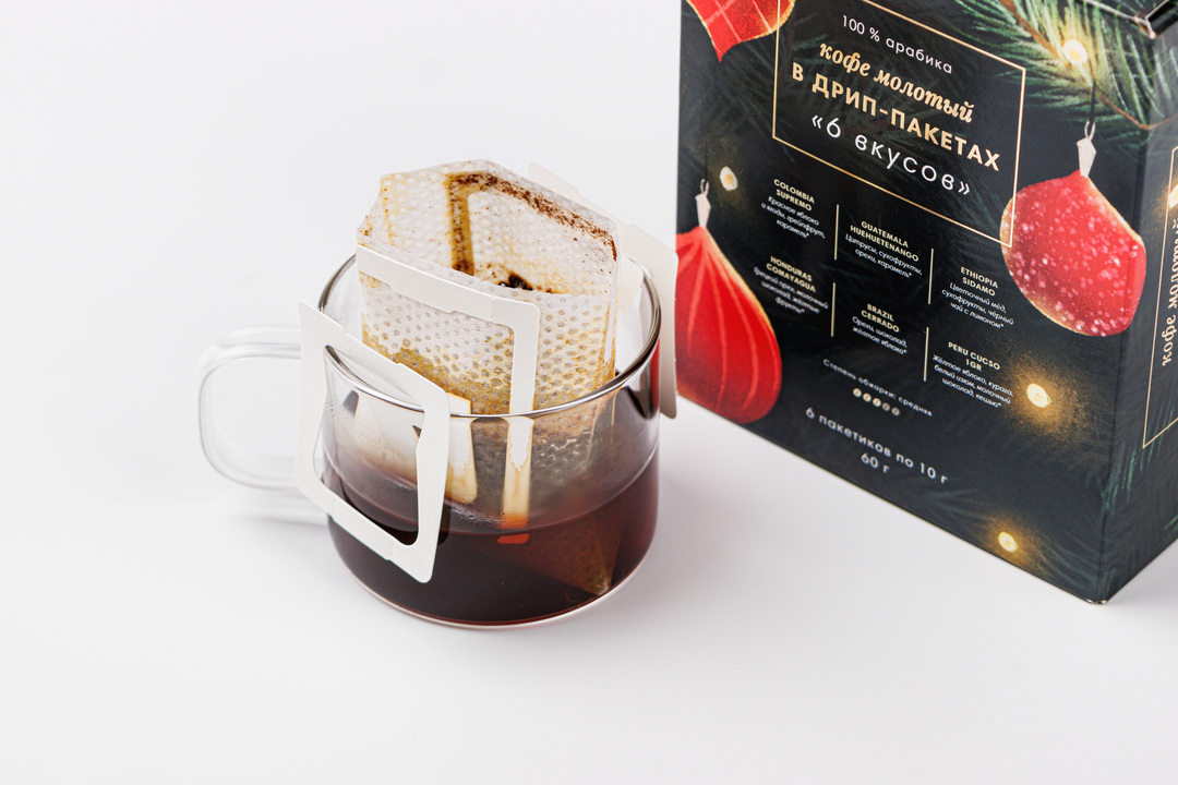 

Кофе молотый ВкусВилл в дрип-пакетах 6 вкусов 60 г