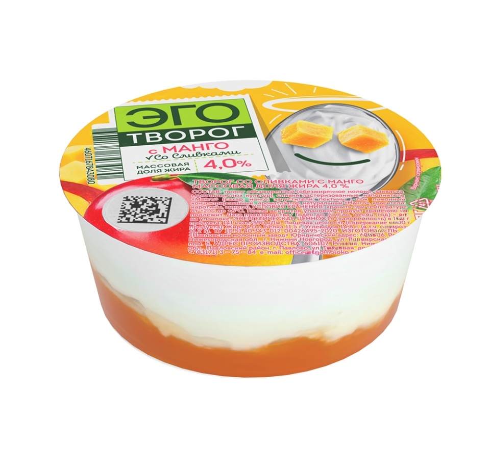 

Творог Эго со сливками с манго 4% 140 г