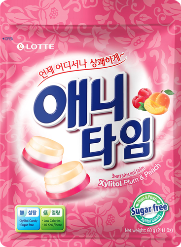 

Карамель Lotte Anytime со сливой и персиком 60 г