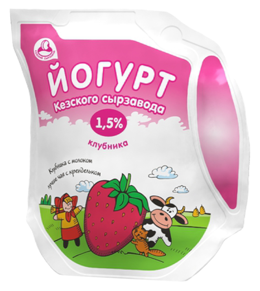 

Йогурт питьевой Кезский сырзавод Клубника 1.5% без змж 450 мл