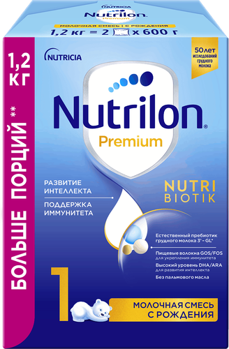

Смесь молочная сухая Nutrilon Premium 1 с рождения 1200 г