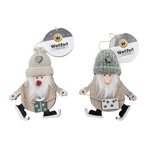 Украшение подвесное Wellfort Гном из дерева OUHY082505 дизайн в ассортименте 1 шт.