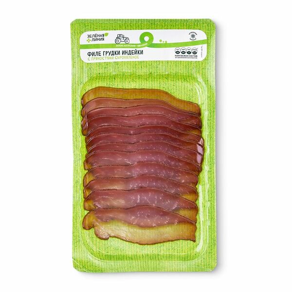 Филе грудки индейки Зелёная Линия с пряностями сыровяленое