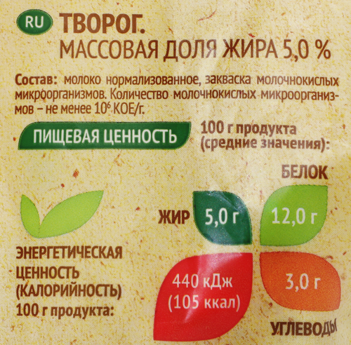 

Творог Село Зелёное с сохранённой структурой зерна 5% 200 г