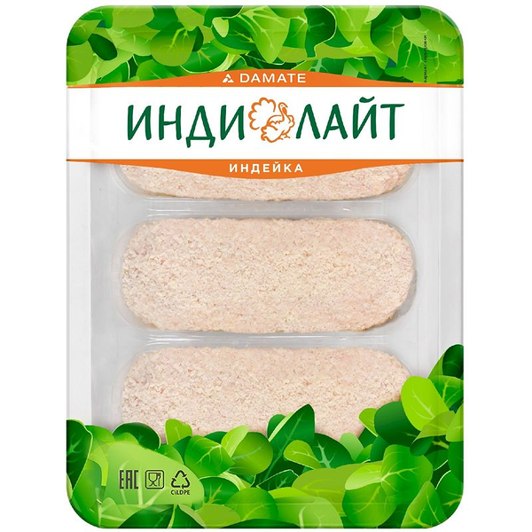 Котлеты Индилайт из индейки со сливками охлажденные 340 г