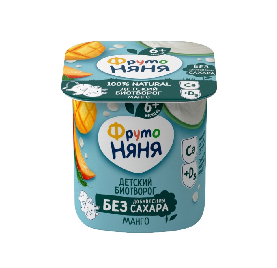 

Биотворог ФрутоНяня без сахара манго с 6месяцев 100 г