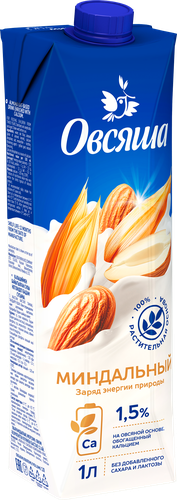 

Напиток растительный Овсяша Овсяно-миндальный 1.5% 1 л
