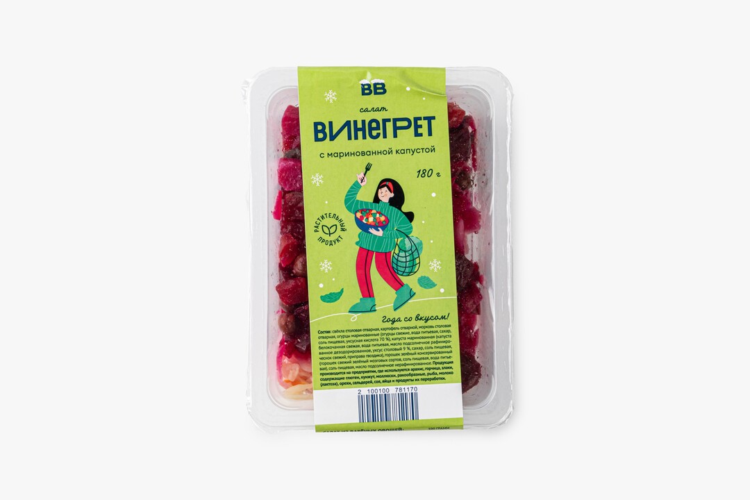 

Салат ВкусВилл винегрет с маринованной капустой 180 г
