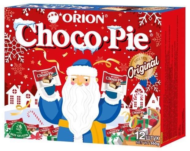 

Бисквит Choco Pie Orion 12 шт. 360 г дизайн в ассортименте