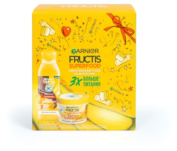 

Набор подарочный Garnier Fructis Банан Шампунь 350 мл + Маска для волос 390 мл