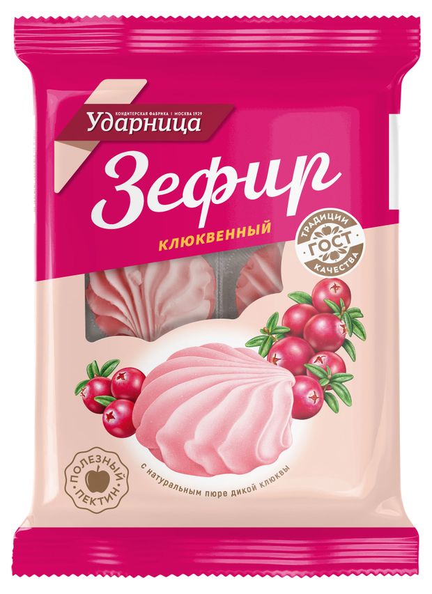 

Зефир Ударница Новый клюквенный 160 г