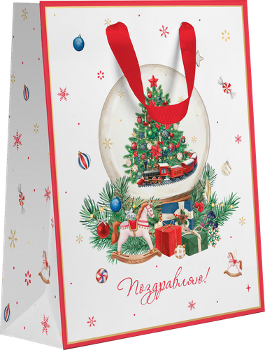 

Пакет подарочный City Home Trade New Years Joy 22.7 х 18 х 10 см дизайн в ассортименте