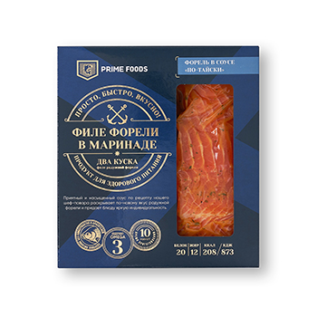 

Форель Prime Foods филе в соусе «по-тайски», охлажденное, 250 г