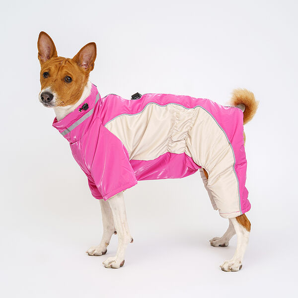 Комбинезон на замке для собак Petmax, XL, розовый (девочка)