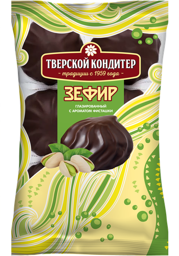 

Зефир Тверской кондитер фисташковый глазированный 205 г
