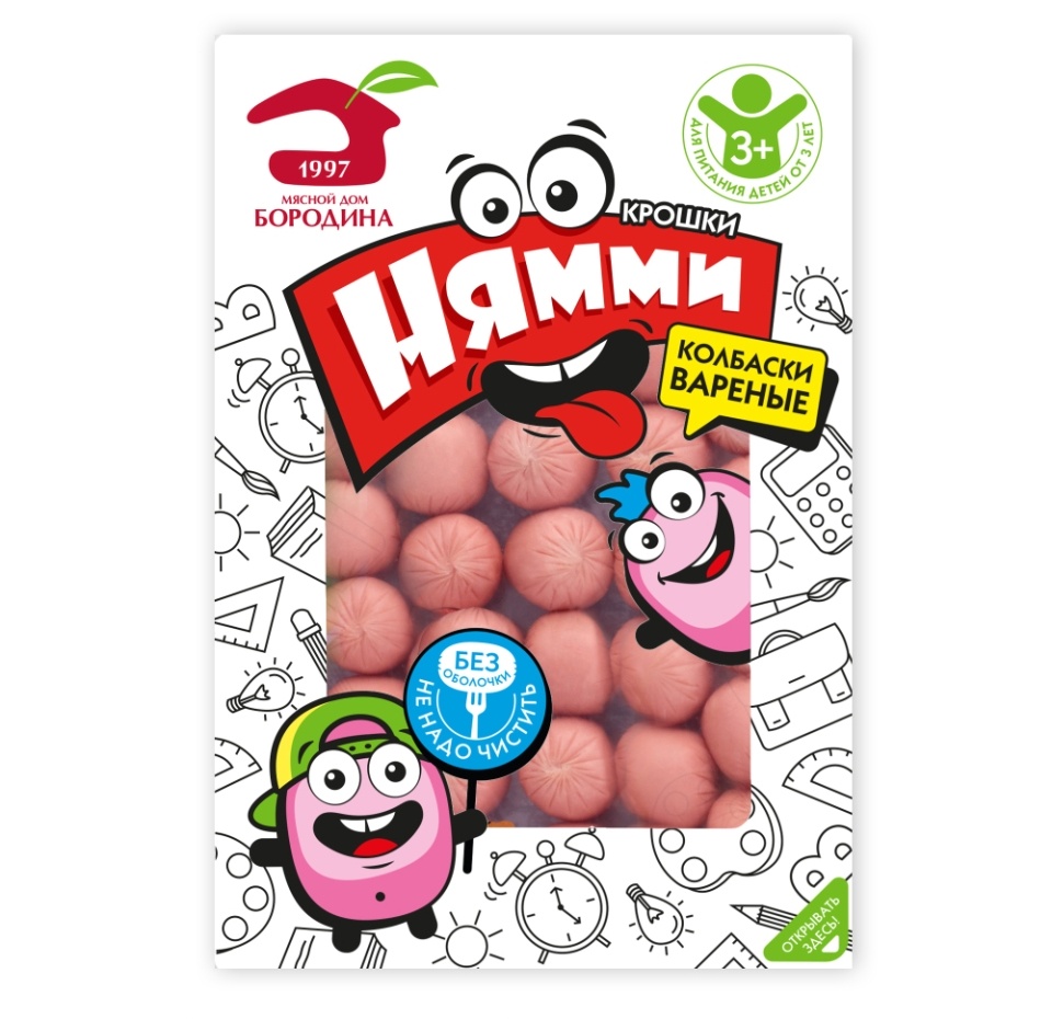 

Колбаски варёные Мясной Дом Бородина крошка Нямми Натурально&Вкусно 240 г