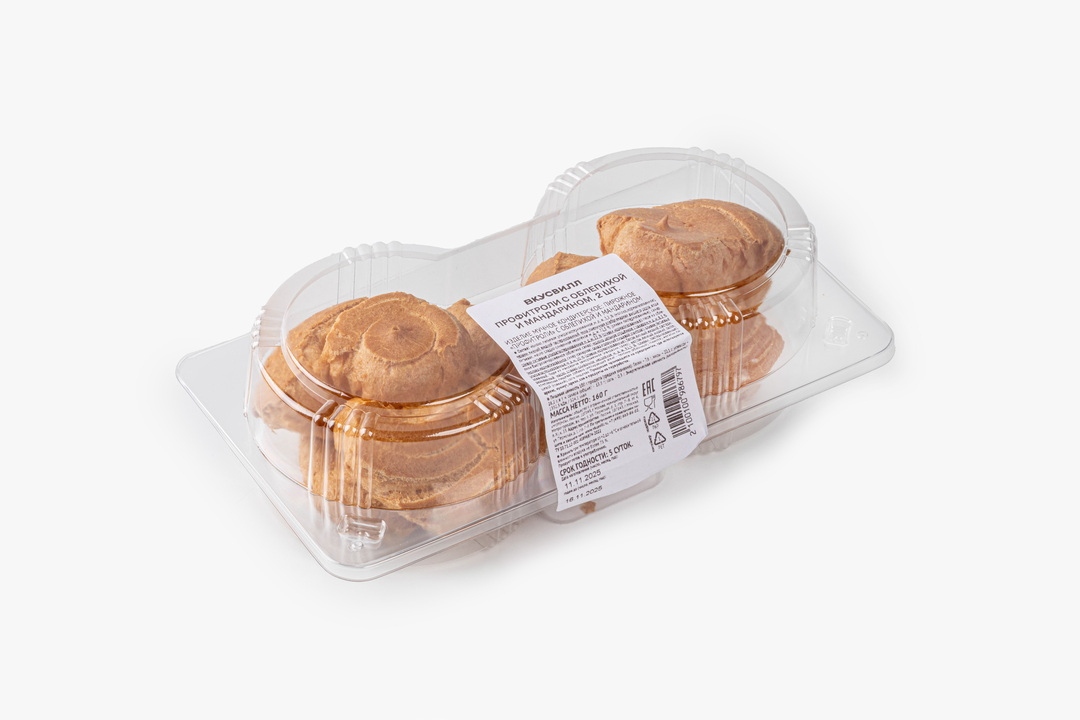 

Профитроли ВкусВилл с облепихой и мандарином 2 шт. 160 г