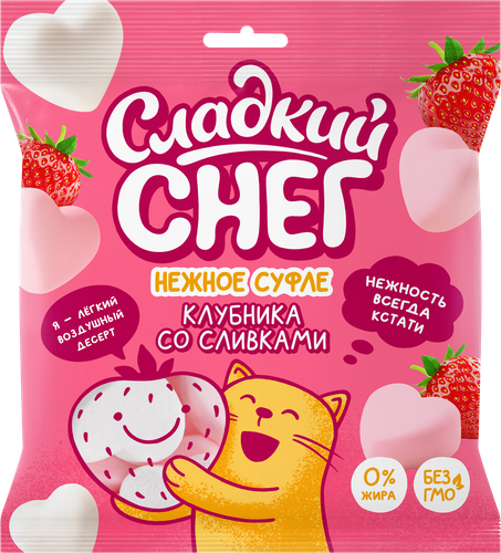 

Суфле Сладкий Снег нежное клубника со сливками 85 г