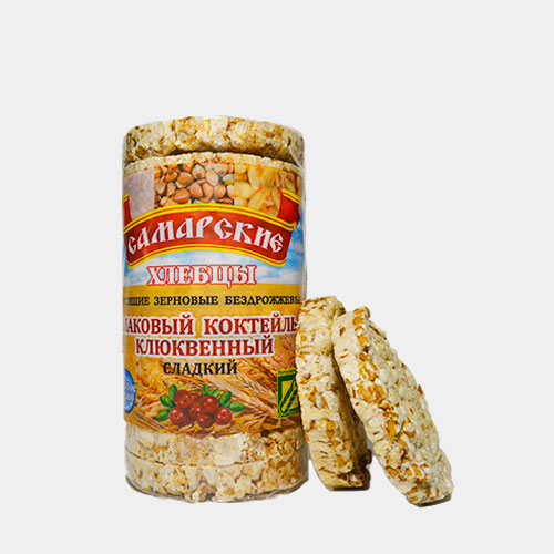 

Хлебцы Самарские Злаковый коктейль клюквенный сладкий 100 г