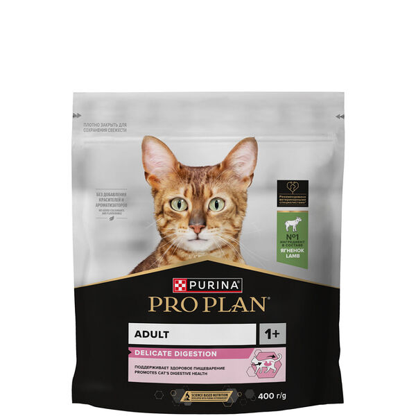 Сухой корм Pro Plan Adult Delicate Digestion для взрослых кошек с чувствительным пищеварением, с высоким содержанием ягненка 400 г
