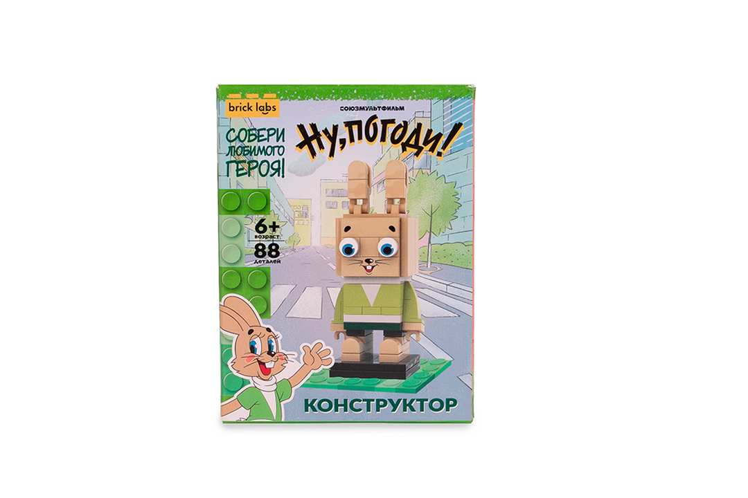 

Конструктор Brick Labs Союзмультфильм Ну, погоди! Заяц 88 деталей