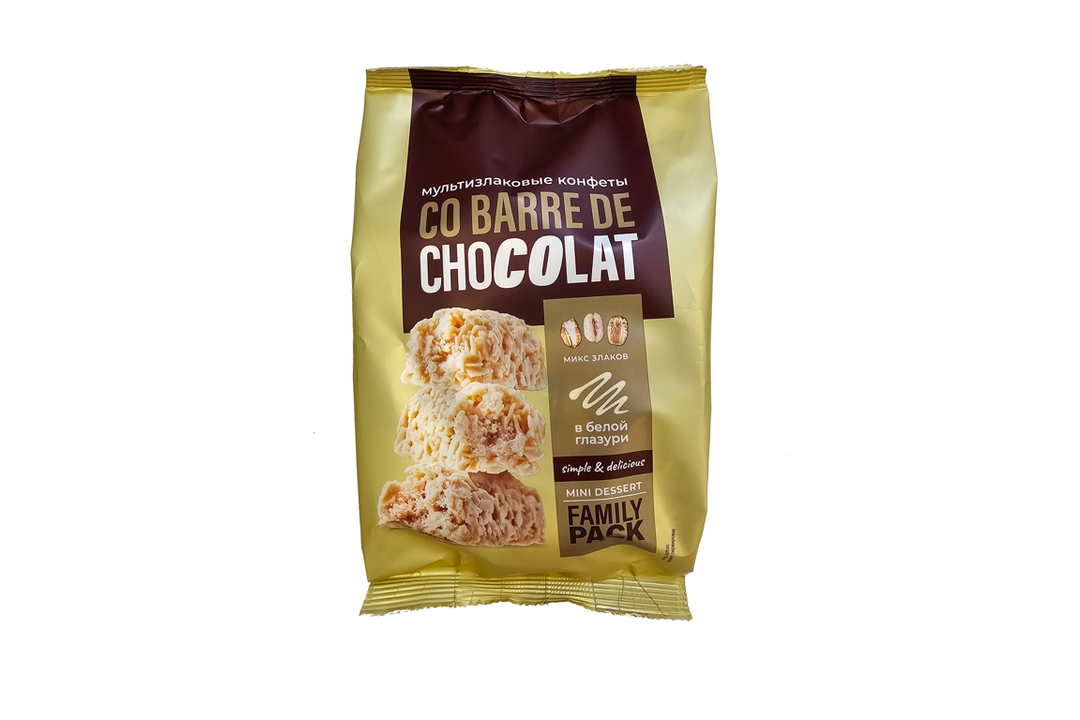 

Конфеты Co barre de Chocolate мультизлаковые с белой глазурью 135 г
