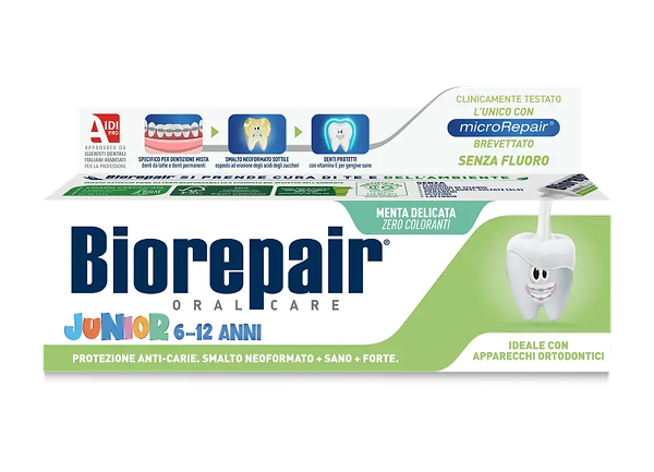 Зубная паста Biorepair Junior детская сладкая мята от 6-12 лет 75 мл