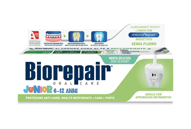 

Зубная паста Biorepair Junior детская сладкая мята от 6-12 лет 75 мл
