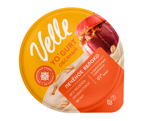 

Продукт овсяный Velle Печёное яблоко ферментированный 130 г