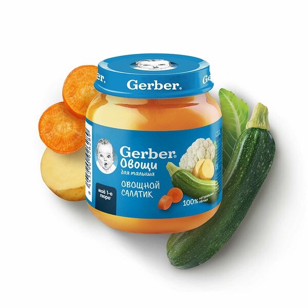GERBER пюре Овощной Салат для первого прикорма с 5 мес 125г
