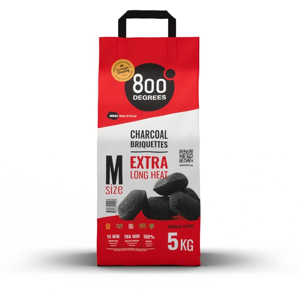 

Уголь брикеты Extra Long Heat, 800 Degrees, 5 кг, Россия
