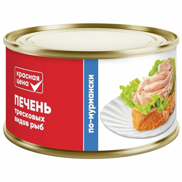 Печень Красная цена По-мурмански тресковых видов рыб 185 г
