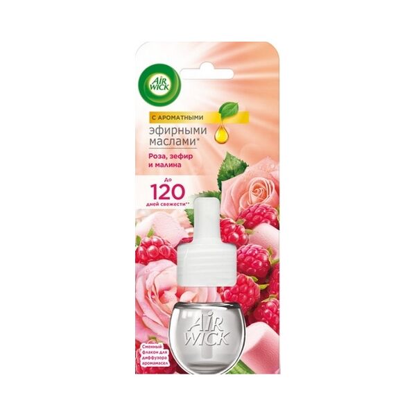 Сменный флакон д/диффузора аромамасел Air Wick Botanica Роза, зефир и малина 19мл