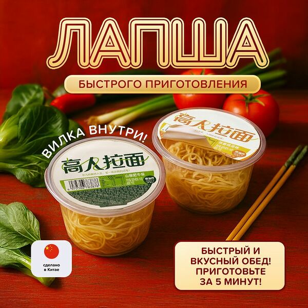 Лапша быстрого приготовления, в ассортименте