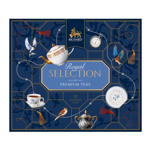 

Чайное Richard Royal Selection ассорти 12 вкусов 72 саше 133 г дизайн упаковки в ассортименте