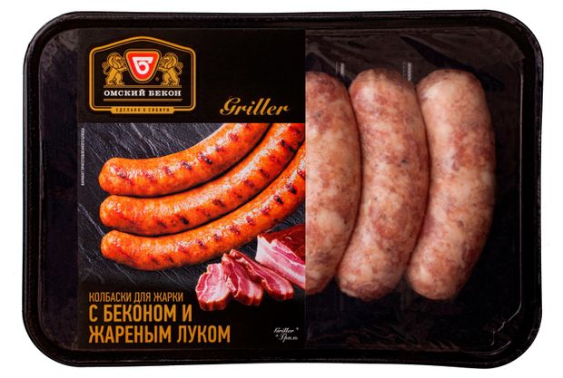 

Колбаски Омский Бекон для жарки бекон с жареным луком 480 г