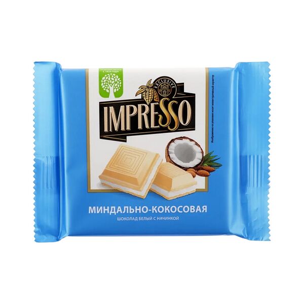 Шоколад белый IMPRESSO с миндально-кокосовой нач 75г