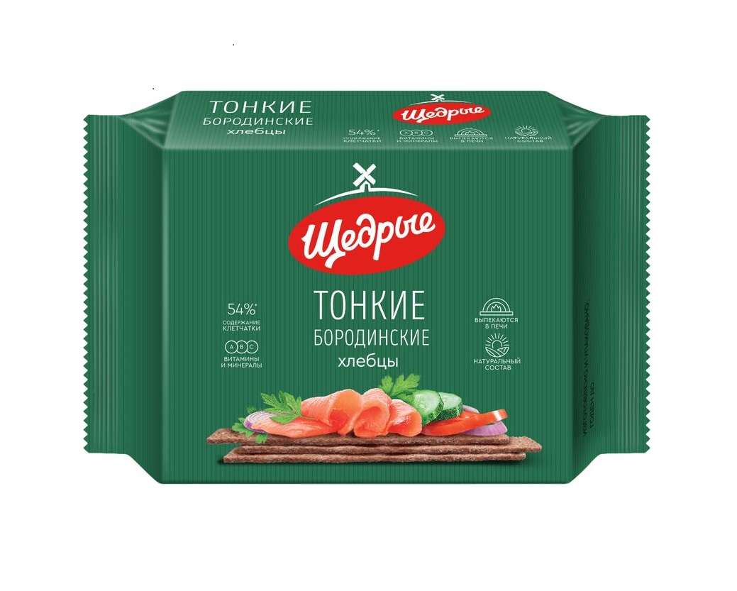 

Хлебцы бородинские Щедрые тонкие 170 г